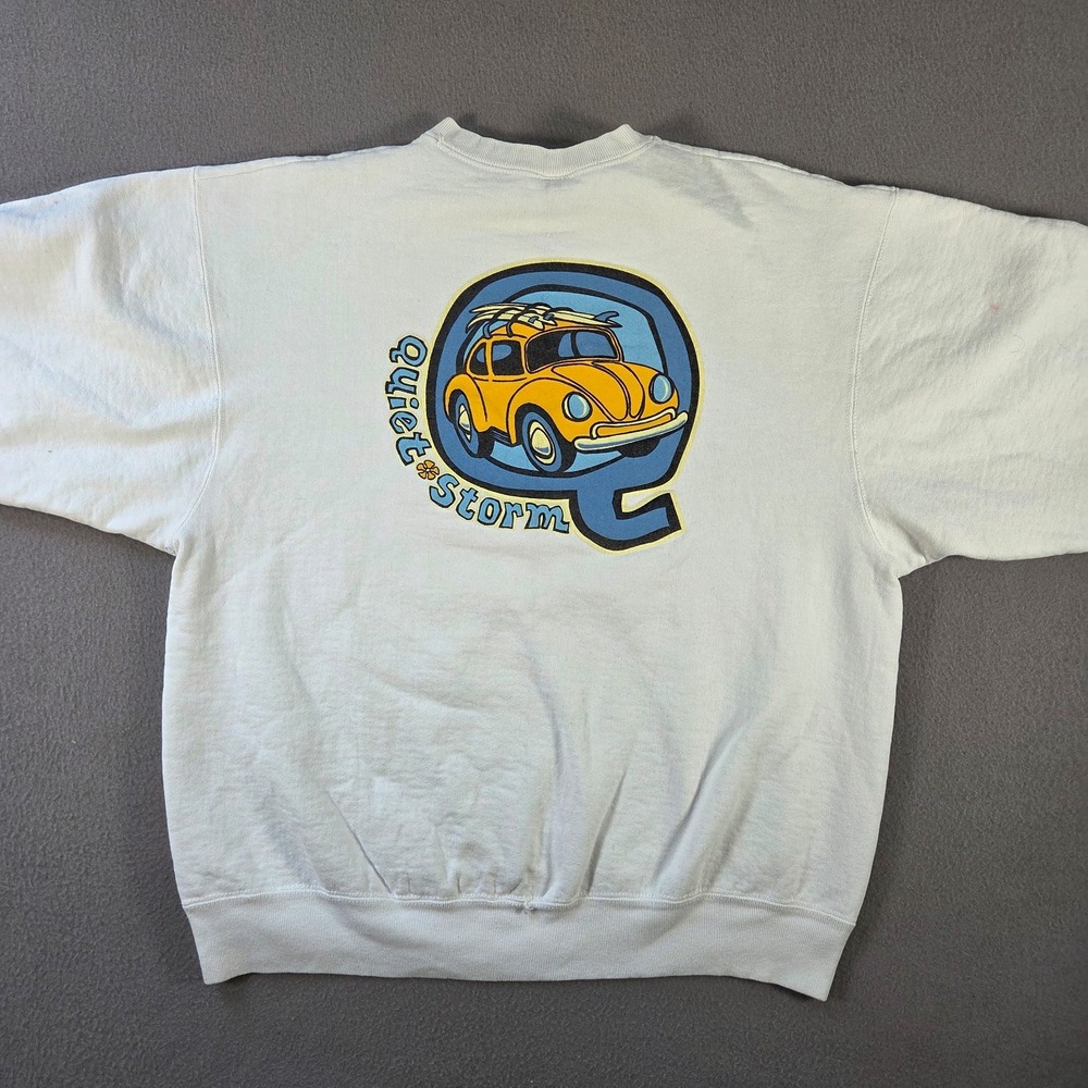 Vintage Quiet Storm Sweatshirt Mens Large White Surf Shop Heavyweight Made USA
